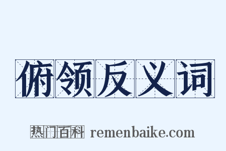 俯领反义词是什么意思的图片